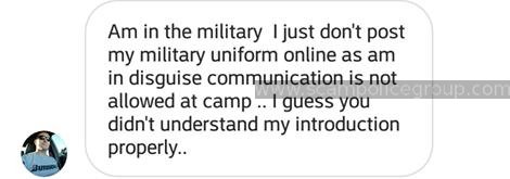 Romance Scam\/Army Leave Scammer: ERIC BENNETT \/ ALEX FORD - Scampolice Group