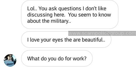 Romance Scam\/Army Leave Scammer: ERIC BENNETT \/ ALEX FORD - Scampolice Group